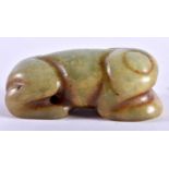 A CHINESE CARVED JADE BEAST 20th Century. 111 grams. 7 cm x 4 cm.