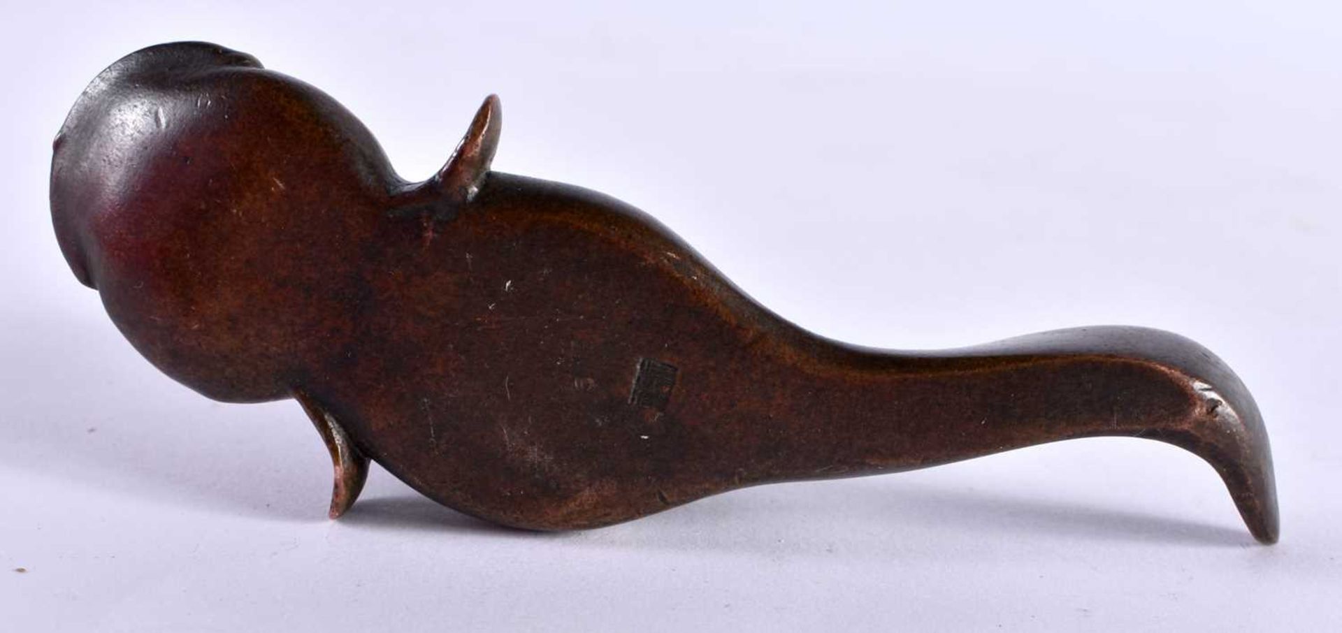 A JAPANESE BRONZE CATFISH OKIMONO. 317 grams. 12 cm x 6 cm. - Image 5 of 6