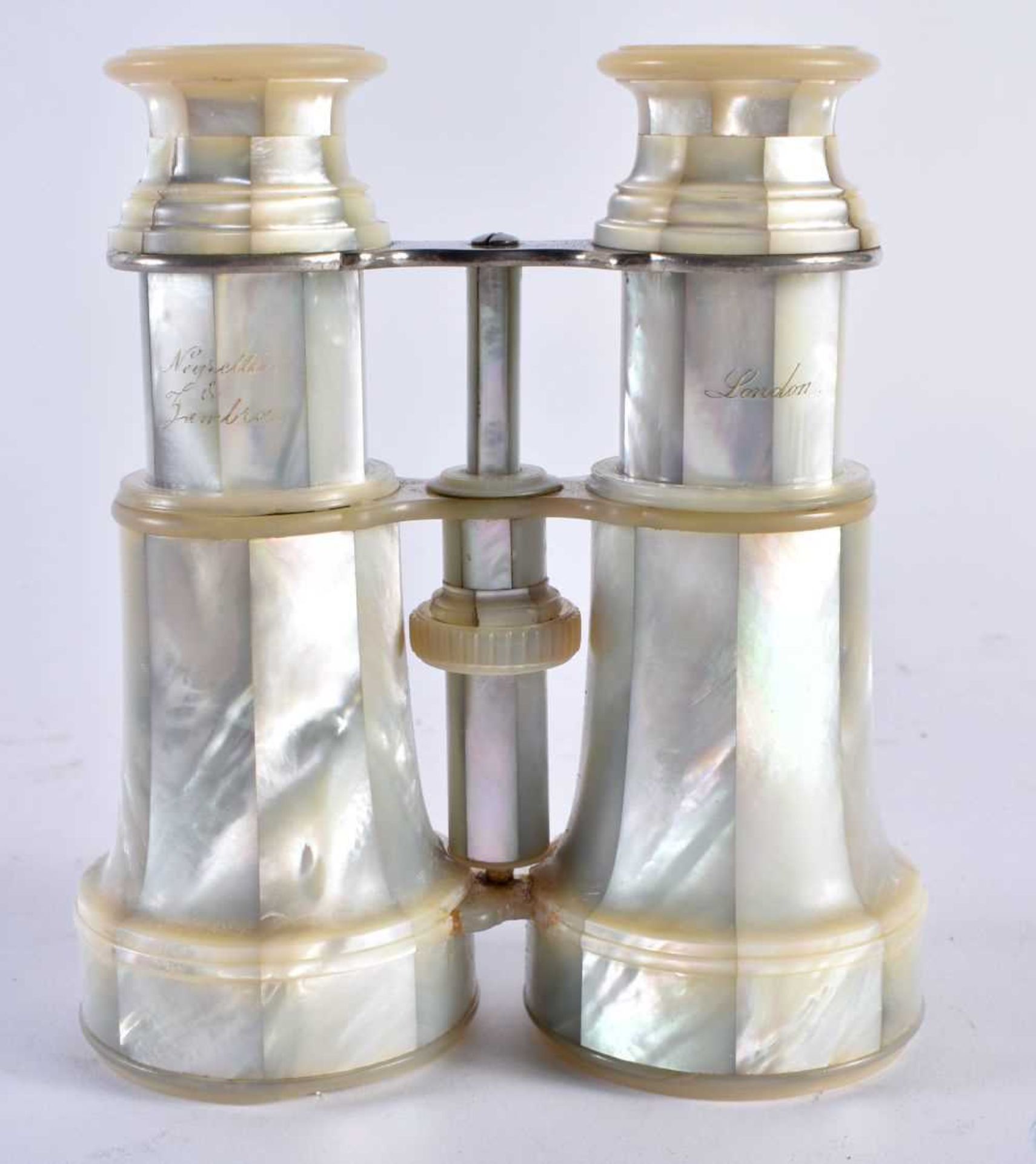 A FINE LARGE PAIR OF FULL MOTHER OF PEARL NEGRETTI & ZAMBRA OPERA GLASSES of exceptional quality. 14 - Image 3 of 7