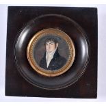 A Regency Framed Portrait Miniature of a Gentleman. 10.5cm x 10.5cm