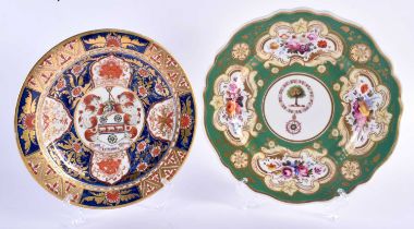 AN EARLY 19TH CENTURY CHAMBERLAINS WORCESTER ARMORIAL PLATE from the Tim Olney Collection,