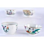 FOUR EARLY 20TH CENTURY CHINESE PORCELAIN BOWLS Late Qing/Republic. Largest 10 cm x 6 cm. (4)