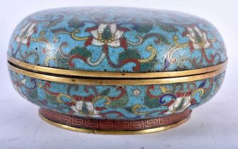 A FINE LATE 18TH/19TH CENTURY CHINESE CLOISONNE ENAMEL CIRCULAR BOX AND COVER Qianlong/Jiaqing,