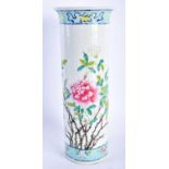 A LARGE CHINESE QING DYNASTY FAMILLE ROSE PORCELAIN VASE painted with flowers. 30 cm high.