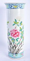 A LARGE CHINESE QING DYNASTY FAMILLE ROSE PORCELAIN VASE painted with flowers. 30 cm high.