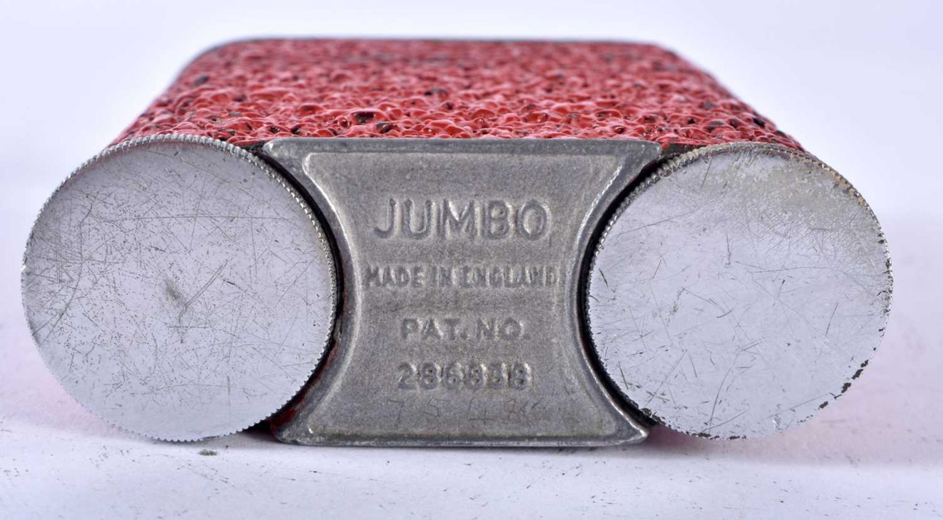A Dunhill style Jumbo lighter contained in a Mottled Red Texture effect case, patent no.286838. - Image 5 of 5