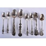 ASSORTED ANTIQUE CHINESE SILVER SPOONS etc. 122 grams. Largest 13.5 cm long. (qty)