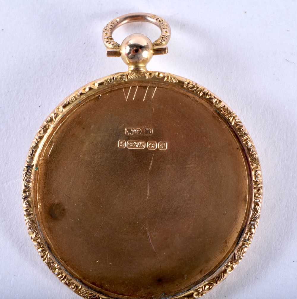 A 9CT GOLD LOCKET together with another. 13.8 grams overall. Largest 3.25 cm diameter. (2) - Image 2 of 3