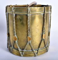 A RARE LATE VICTORIAN BRONZE NOVELTY TEA CADDY OR TOBACCO BOX AND COVER formed as a military drum