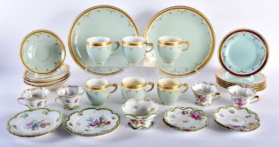 ASSORTED MINTON TEAWARES together with a part dresden teaset. Largest 21.5 cm diameter. (qty)