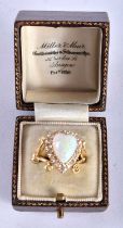 A FINE VICTORIAN 18CT GOLD NATURAL OPAL AND DIAMOND RING the opal 11 mm x 8 mm and approx 2.5 cts.