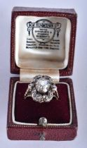 A FINE LARGE 14CT GOLD GEORGE III ROSE CUT HIGH DOME DIAMOND RING the diamond approx 3 to 3.5 cts.