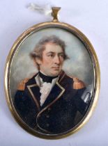 Manner of Richard Woodman (1784-1859) Portrait Miniature, Male wearing a military tunic, gilt