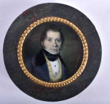 Leopold Fischer (1814-1860) Portrait Miniature, inset within a gilt mounted bloodstone box and