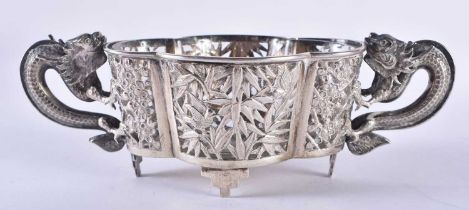A Chinese Silver Table Salt with Clear Glass Liner. Chinese Marks 925 Silver. XRF Tested for purity.