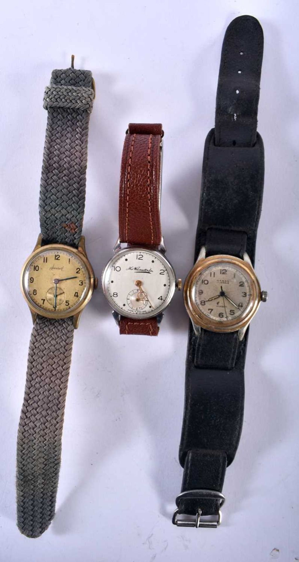 Gents Rolled Gold Trench Style Wrist Watches . Hand-wind. WORKING - Tested For Time. Inc. WALTHAM - Image 2 of 4