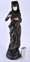 Albert Carrier-Belleuse (19th Century) Liseuse, Bronze, Standing female. 58 cm x 12 cm. Reference