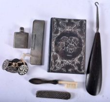 A Collection of Silver Vanity Items. Hallmarks include Birmingham 1902 and London 1990. Address Book