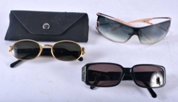 Three Pairs of Versace Sunglasses, One with Case (3)