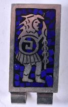 Vintage Mexico Silver Aztec Design Money Clip. Stamped 925 Mexico. 5.2cm x 2.5cm x 1cm, weight 25.