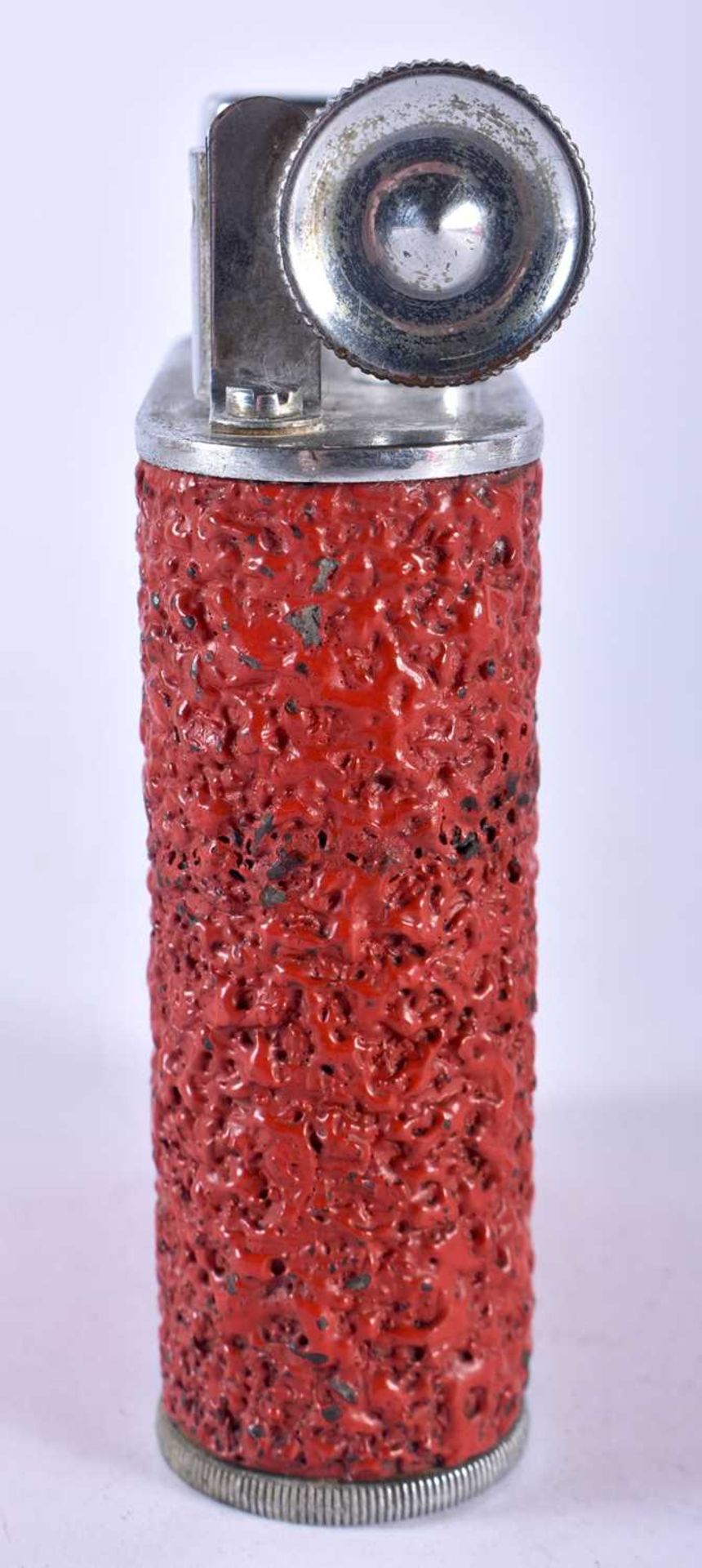 A Dunhill style Jumbo lighter contained in a Mottled Red Texture effect case, patent no.286838. - Image 2 of 5