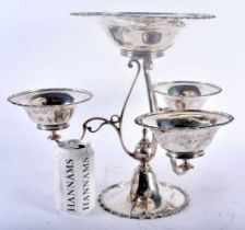 AN UNUSUAL ART NOUVEAU ENGLISH SILVER EPERGNE. Birmingham 1912. 1984 gram. 33 cm x 20 cm. (4)