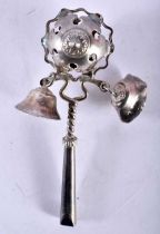 A Silver Babies Rattle. XRF tested 939 Silver. 9.2cm x 4.5cm, weight 30g