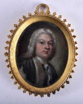 Manner of Johan Stalbom (1712-1777) Portrait Miniature, Male wearing typical Georgian robes,