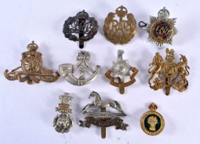 Ten Military Cap Badges incl Royal Sussex, RASC, RAF, West Yorkshire. RA, Womans Land Army,