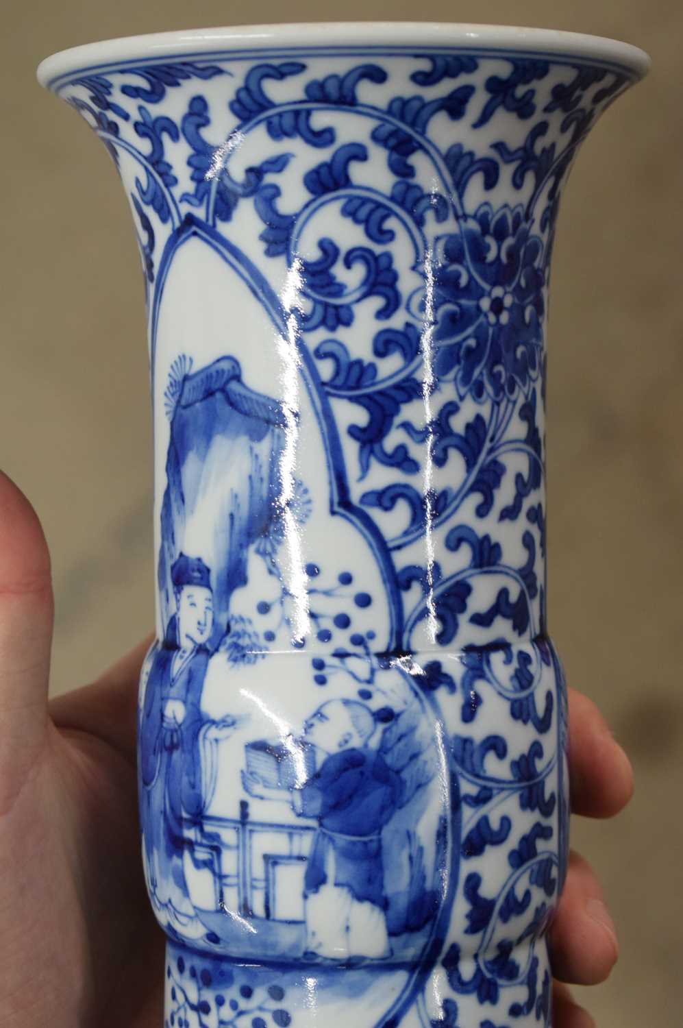A PAIR OF 19TH CENTURY CHINESE BLUE AND WHITE PORCELAIN VASES Qing. 26 cm high. - Image 14 of 22