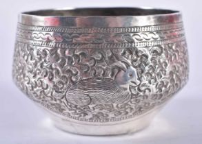 A Continental Silver Bowl with Embossed Decoration. XRF Tested for purity 800 Silver. Weight 45g