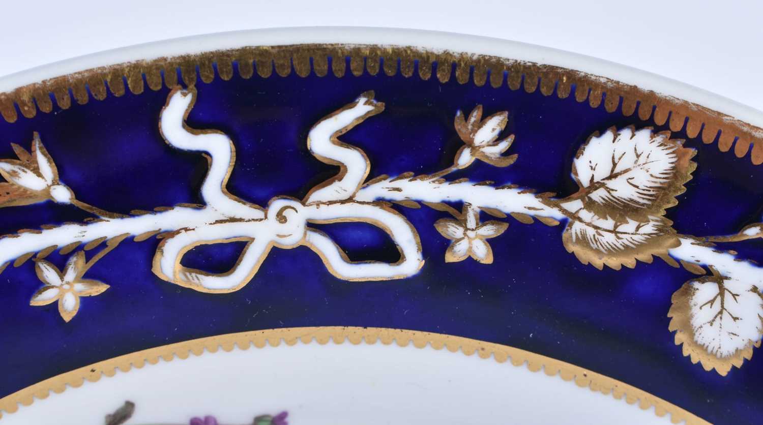 Spode fine plate painted with a floral bouquet under a raised border with a gilt flower chain. - Image 3 of 5