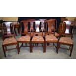 A collection of Mid Century Upholstered dining chairs 108 x 47 cm. (8).