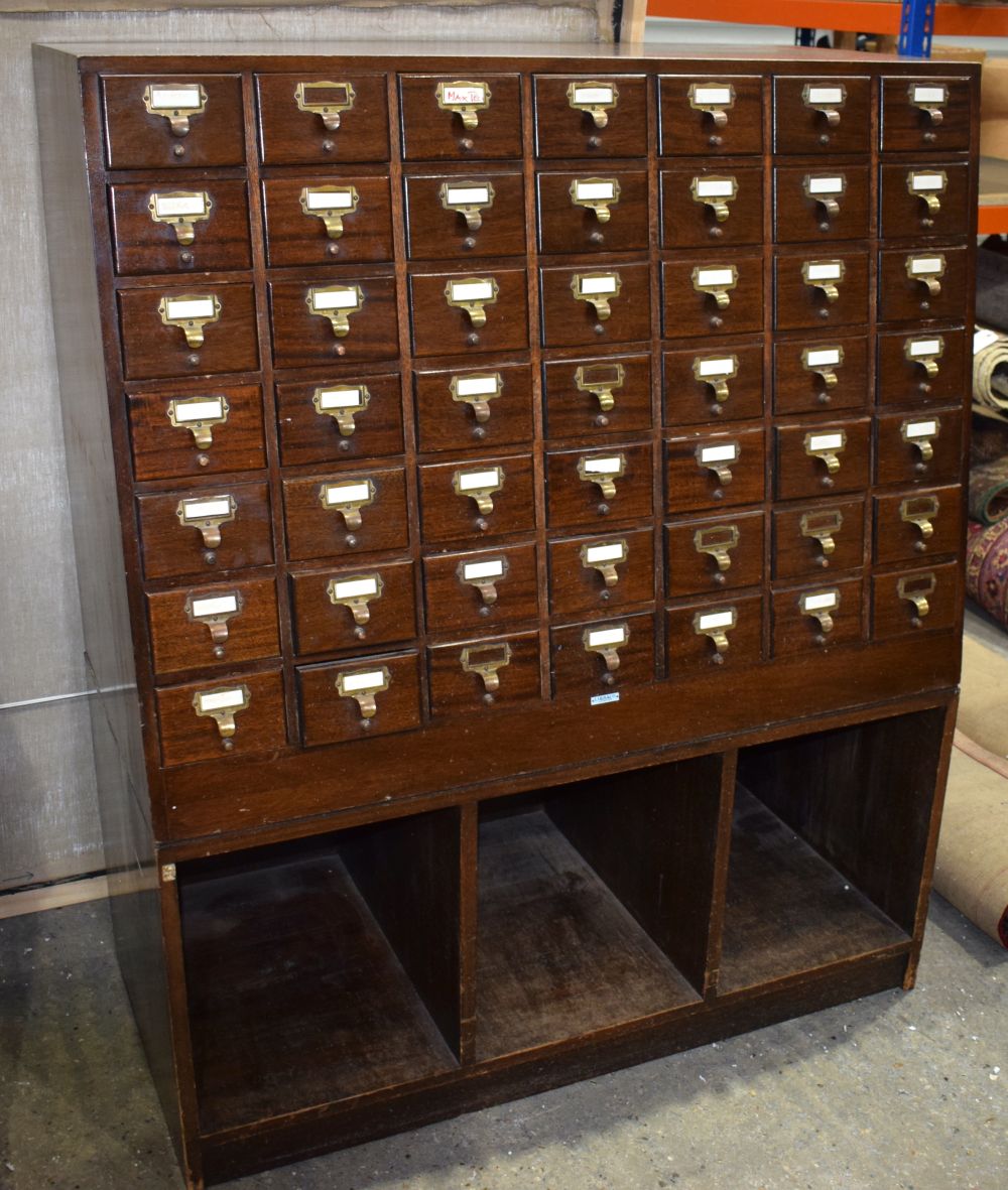 A Libraco Mahogany veneered Haberdashery cabinet 138 x 114 x 57 cm