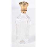 An 18 Carat Gold Topped French Scent Bottle. 11.1cm x 3.9cm x 2.4cm, weight 89g