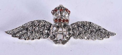 A SILVER RAF BROOCH. 6.2 grams. 5.5 cm x 2 cm.