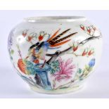 A 19TH CENTURY CHINESE FAMILLE ROSE PORCELAIN BRUSH WASHER Tongzhi mark and period. 8 cm x 6 cm.
