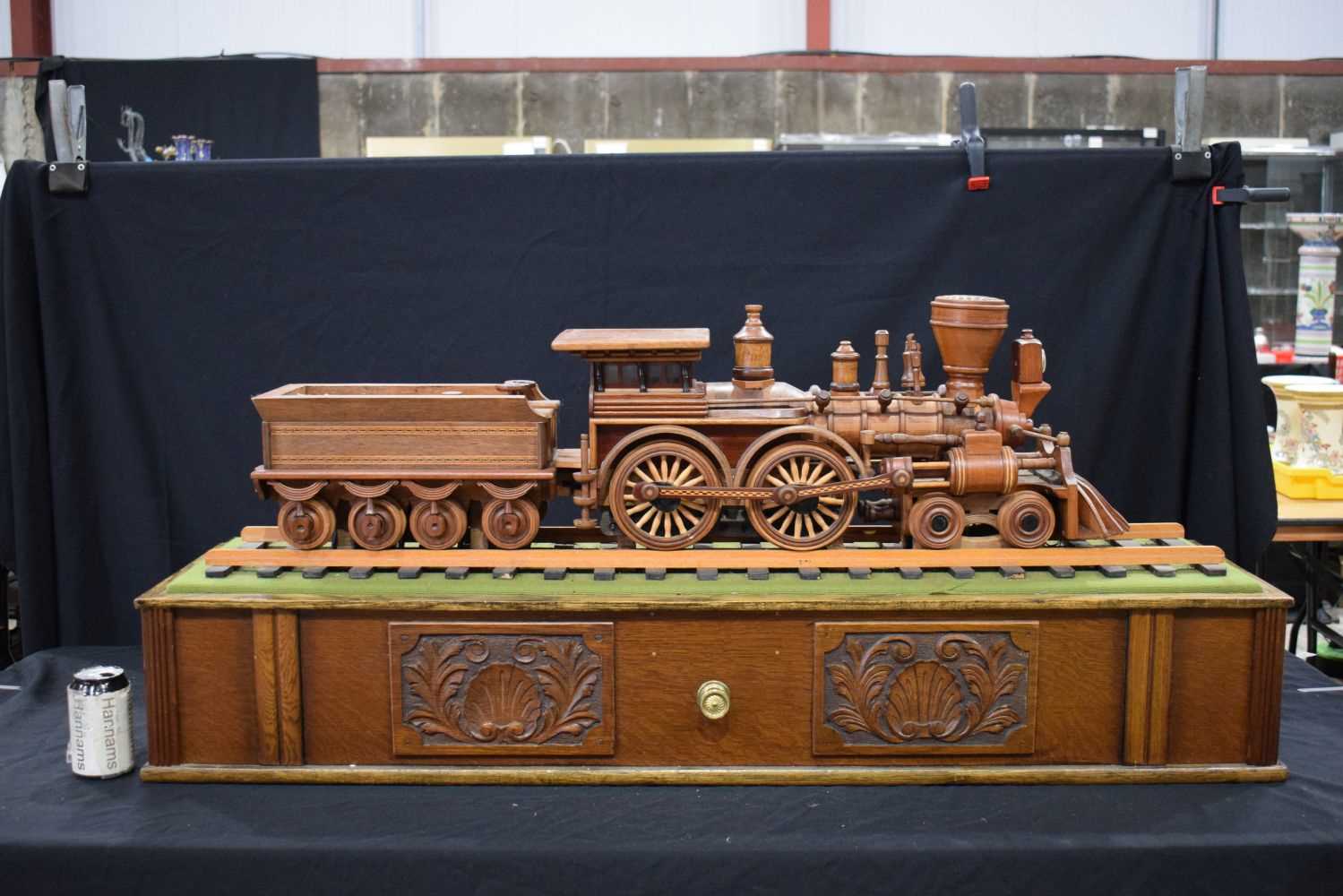 A large electrically powered wooden model train - Image 2 of 16