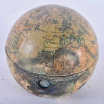 A RARE ANTIQUE AUSTRIAN GLOBE INKWELL. 6 cm diameter.