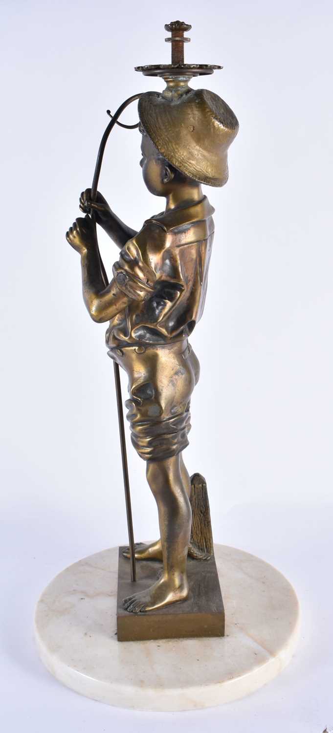 French School (C1900) Bronze, Standing boy, marble base. 50 cm high. - Image 3 of 7