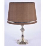 A Spanish Silver Table Lamp. Stamped 925 Sterling Plata Del Lay. 35cm high incl shade.