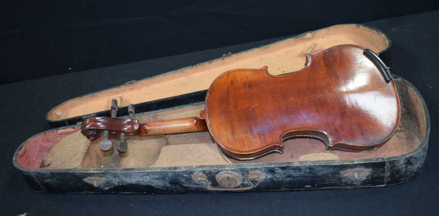 A collection of cased Violins including A Stradivarius copy (3). - Image 8 of 14