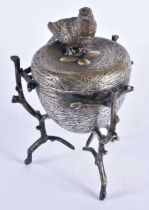AN ANTIQUE SILVER PLATED EGG BOX AND COVER. 757 grams. 21 cm x 14.5 cm.