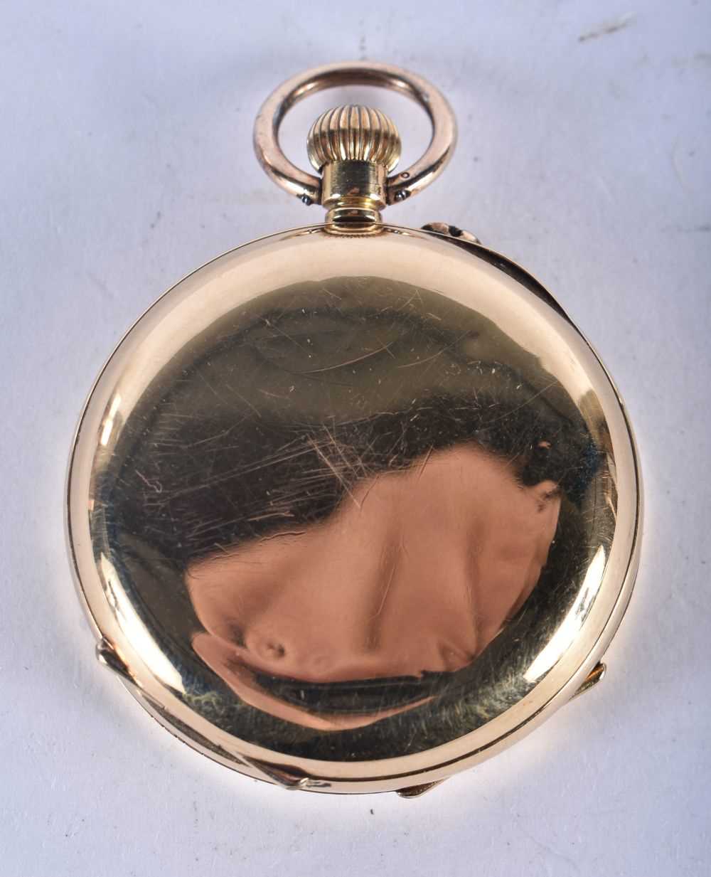 An 18 Carat Gold Cased Open Face Pocket Watch. Stamped 18K, Dial 3.6 cm, weight 39.6g, running - Image 2 of 4