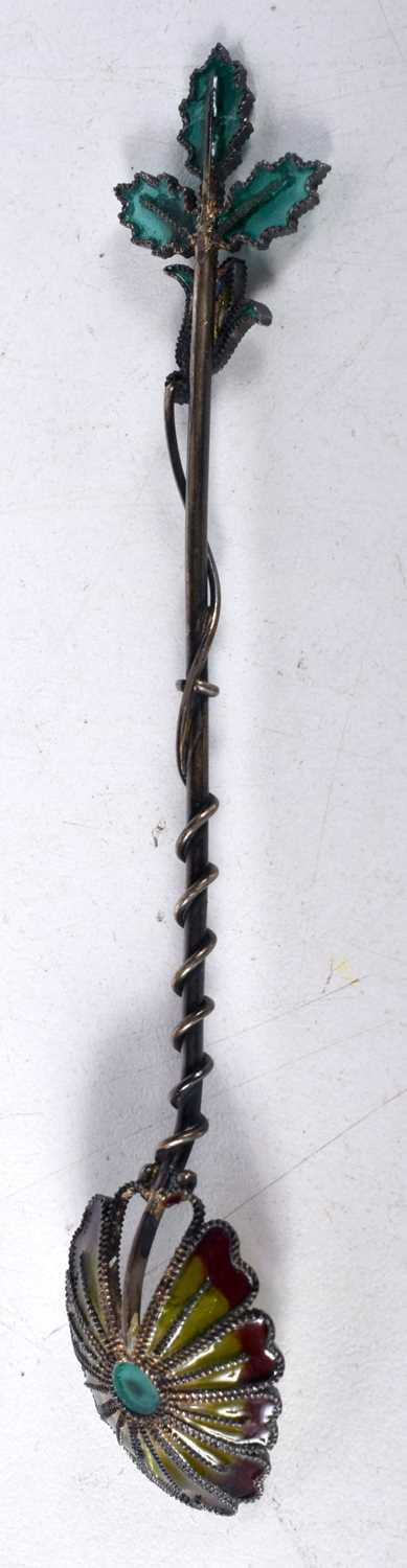 A Plique A Jour Spoon. 11.2 cm x 2 cm, weight 6.7g - Image 2 of 3