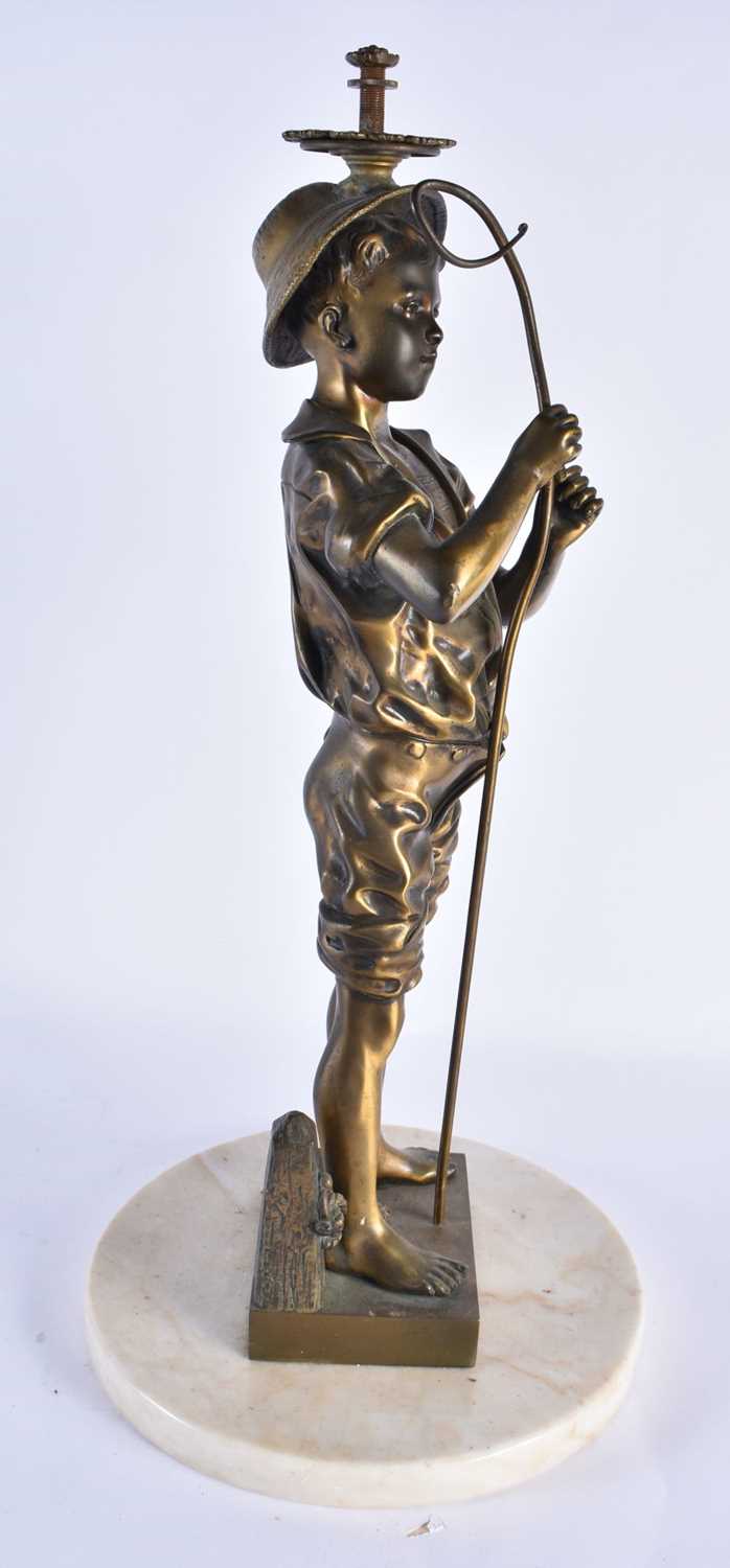 French School (C1900) Bronze, Standing boy, marble base. 50 cm high. - Image 6 of 7