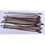 A COLLECTION OF VIOLIN BOWS. (qty)