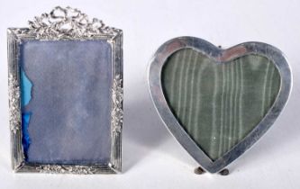 Two Silver Picture Frames. Stamped Sterling. Largest 7cm x 7.5 cm, weight of silver 31.8g (2)