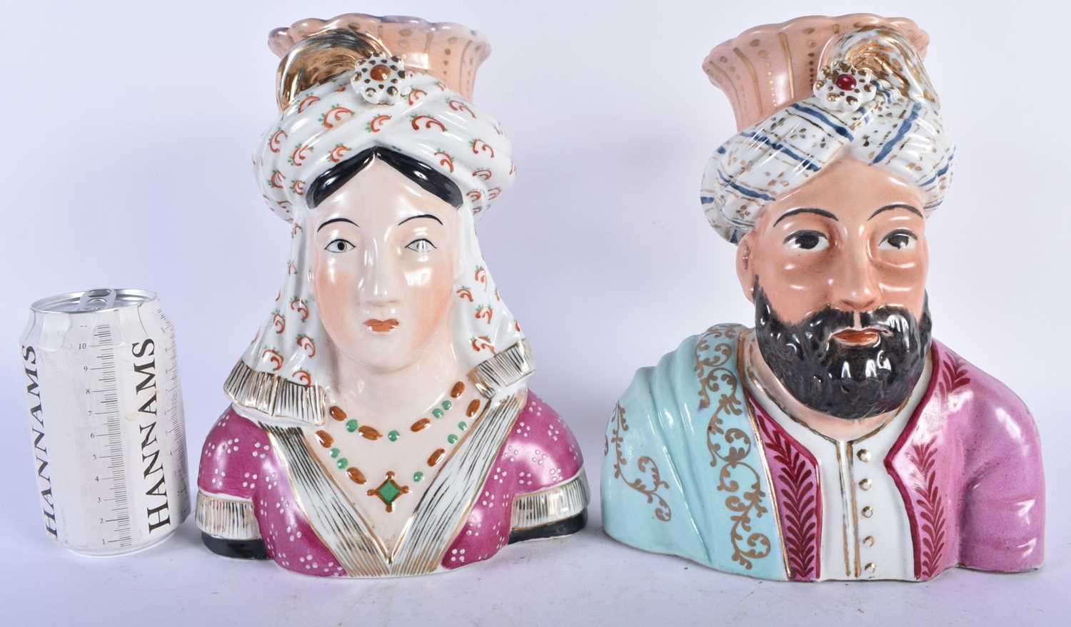 A PAIR OF LATE 19TH CENTURY FRENCH PARIS PORCELAIN OTTOMAN MARKET VASES from as a Sultan &