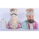 A PAIR OF LATE 19TH CENTURY FRENCH PARIS PORCELAIN OTTOMAN MARKET VASES from as a Sultan &